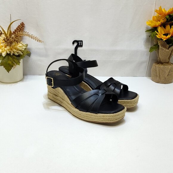 Time and Tru Espadrille Wedge Sandal Strappy Adjustable Ankle Strap Size 11 NWOT - Picture 1 of 9